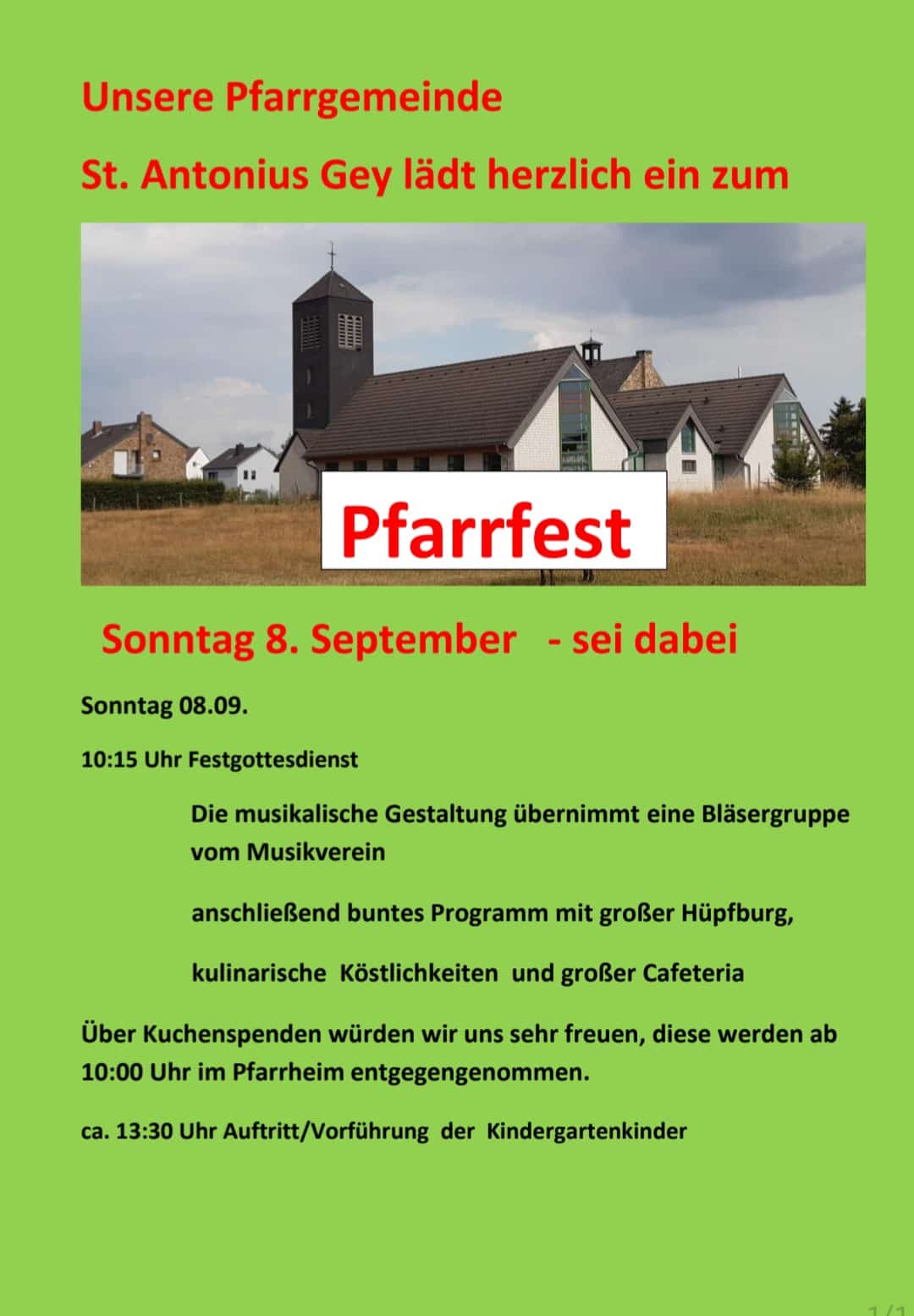 Pfarrgemeinde St. Antonius Gey